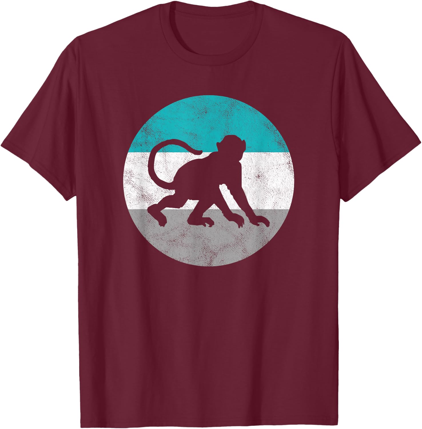 Monkey Retro Gift Women Boys & Girls T-Shirt - T-Shirt | Maroon