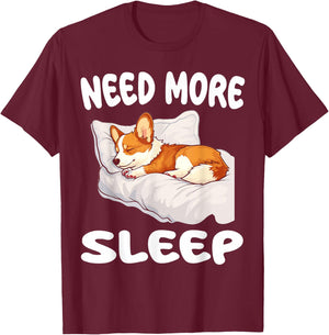 Cute Corgi Need more Sleep Pajamas Nightgown T-Shirt - T-Shirt | Maroon