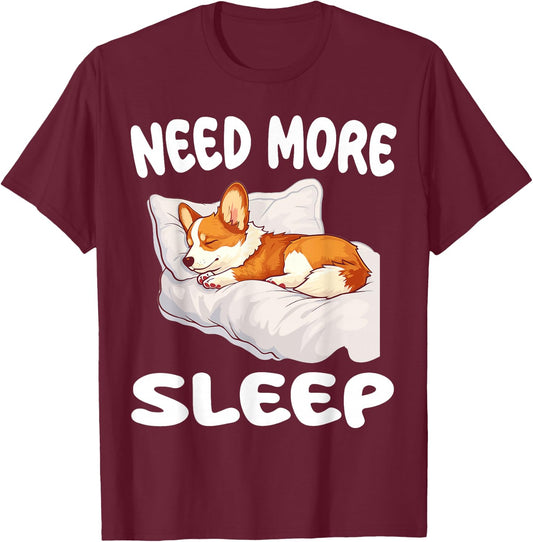 Cute Corgi Need more Sleep Pajamas Nightgown T-Shirt - T-Shirt | Maroon
