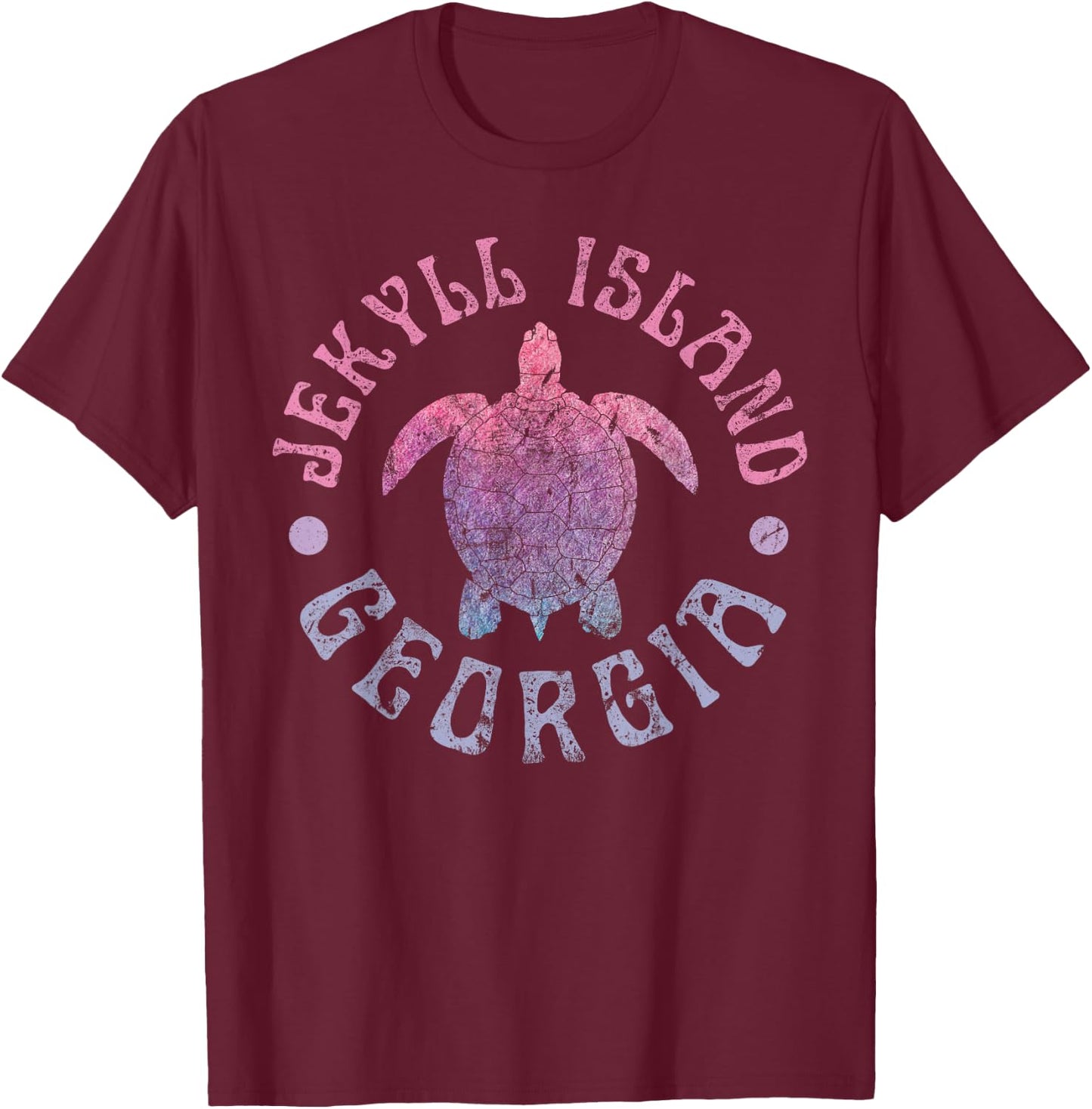 Jekyll Island Georgia Sea Turtle Beach Summer Ocean Cute Men Women Girls Kids T-Shirt - T-Shirt | Maroon