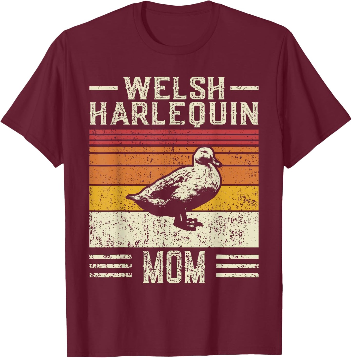 Best Duck Mom Women - Vintage Welsh Harlequin T-Shirt - T-Shirt | Maroon