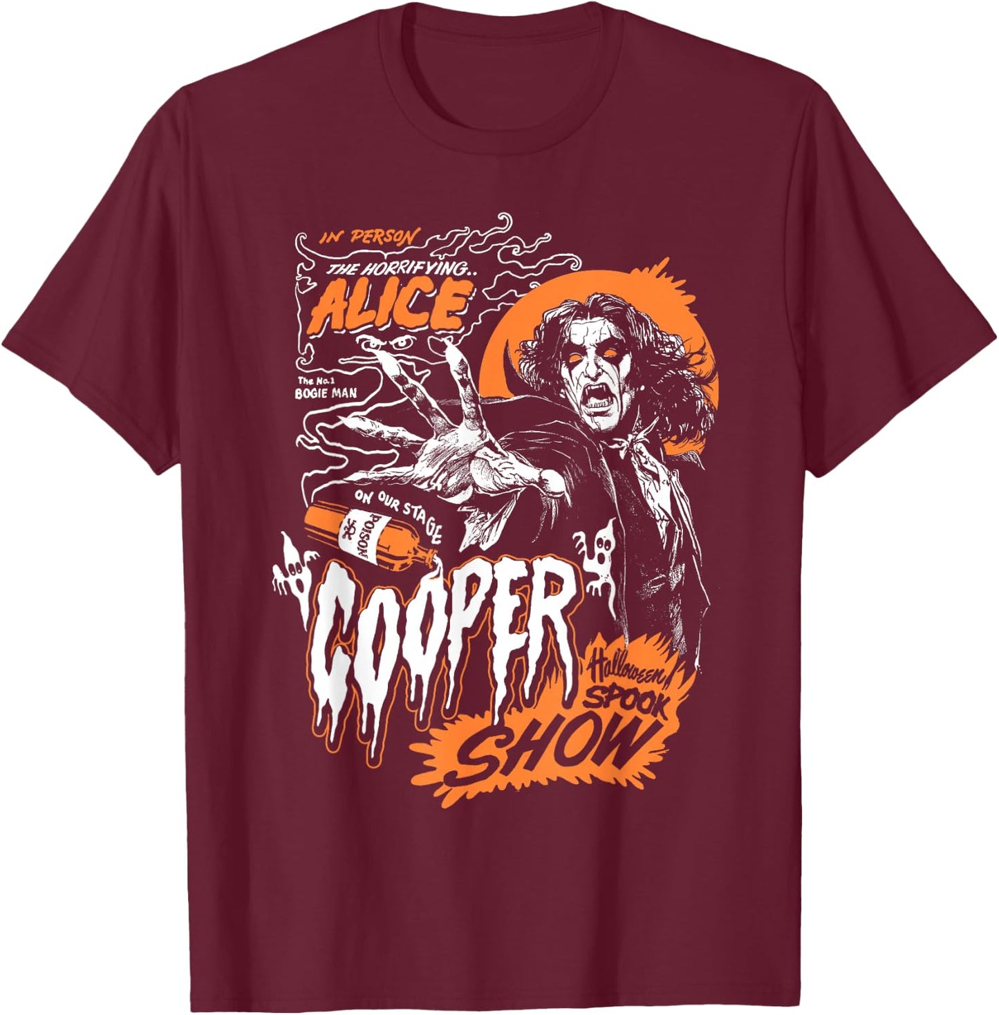 Alice Cooper Boogie Man , black T-Shirt - T-Shirt | Maroon