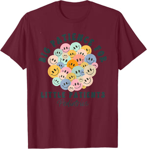 Big Patience For Little Patients Peds Pediatric Nurse Gifts T-Shirt - T-Shirt | Maroon