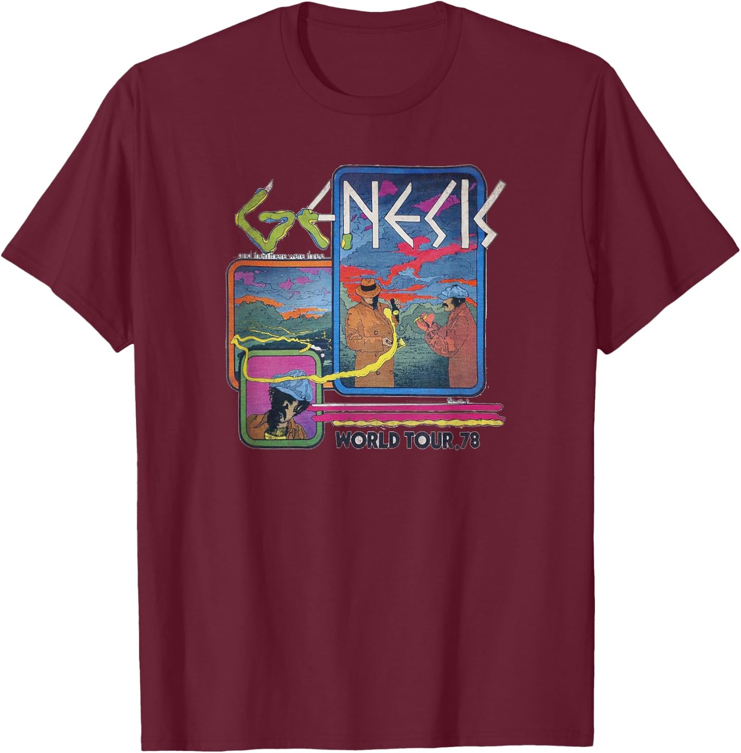 Genesis Rock Music Band World Tour 78 T-Shirt - T-Shirt | Maroon