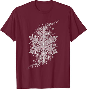 Winter Snowflake Pattern , Women, Kids T-Shirt - T-Shirt | Maroon