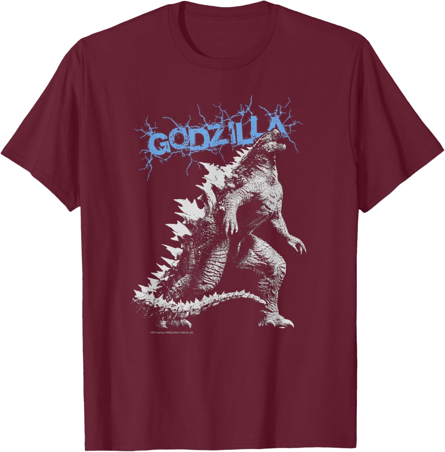 Godzilla x Kong - Adult , Black, S, Short Sleeve, Classic, Cartoon, Kaiju Fans, Kids, Adults T-Shirt - T-Shirt | Maroon