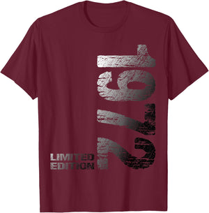51st Birthday 1972 Limited Edition Man Woman , blue T-Shirt - T-Shirt | Maroon