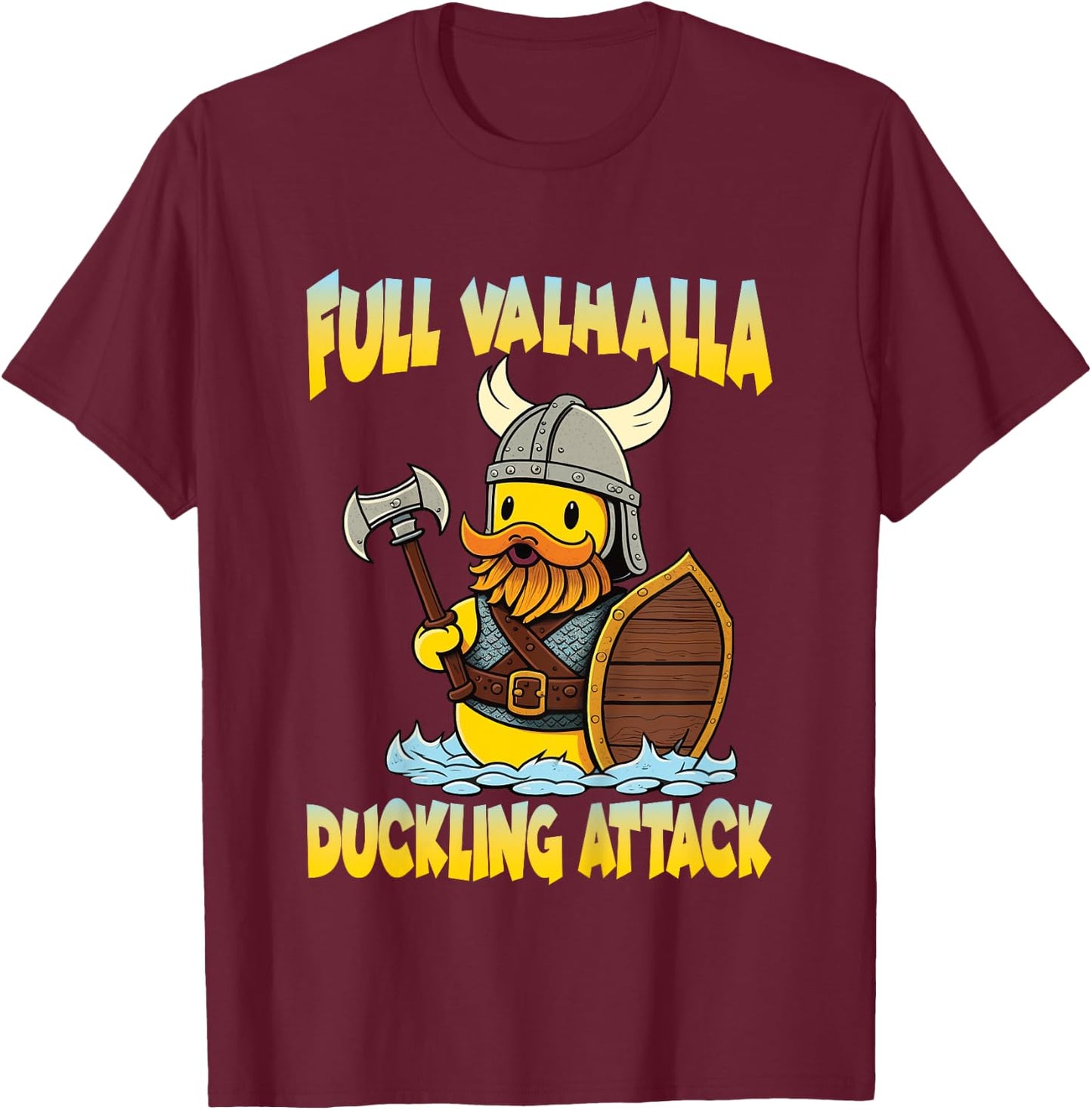 Kids Viking Costume Kids Toddler Rubber Duck Valhalla Duckling T-Shirt - T-Shirt | Maroon