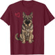 Sable German Shepherd T-Shirt - T-Shirt | Maroon