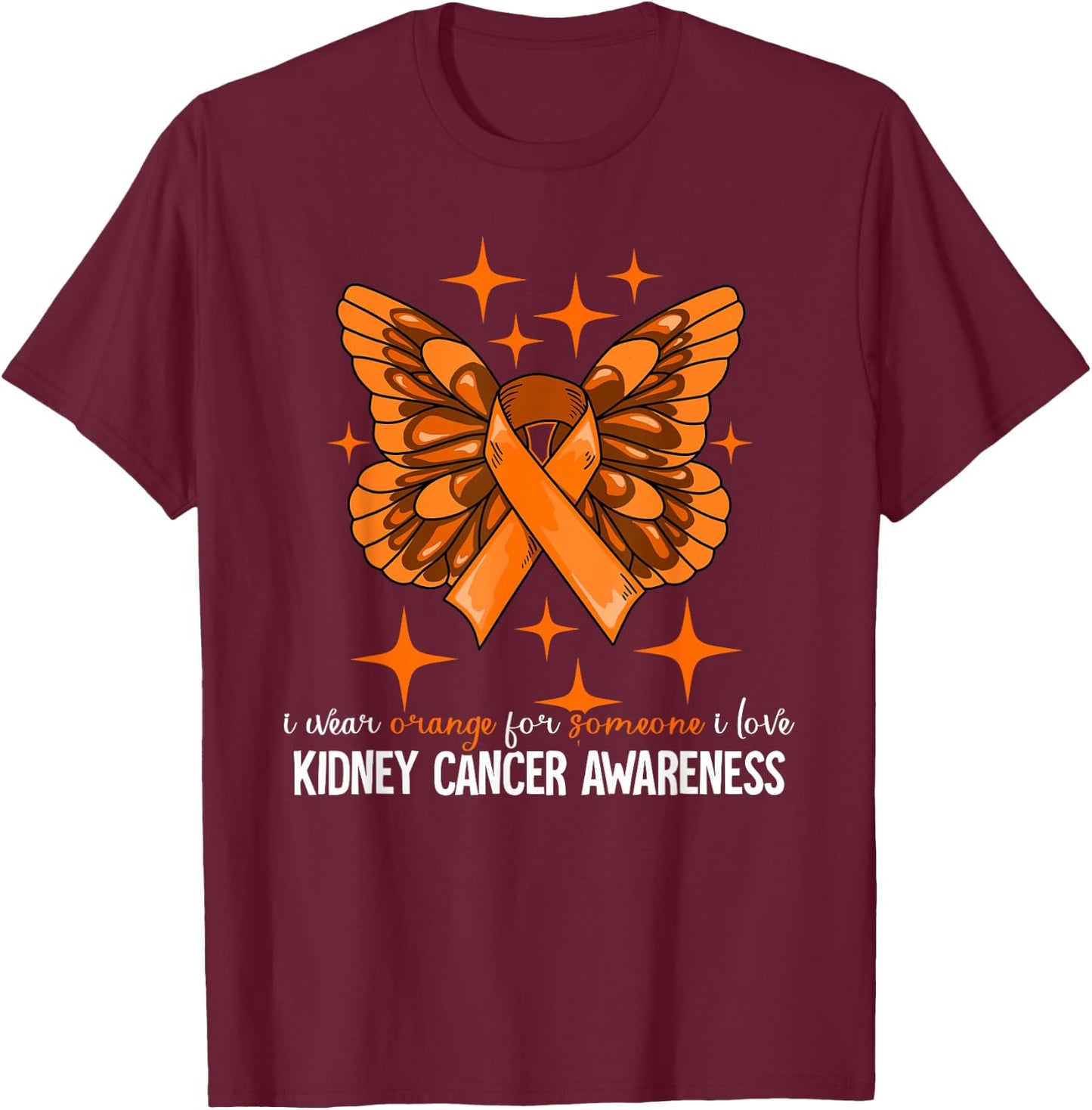 Kidney Cancer Gifts Kidney Cancer Awareness - Women's Black Short Sleeve Classic Fit - Small T-Shirt - T-Shirt | Maroon