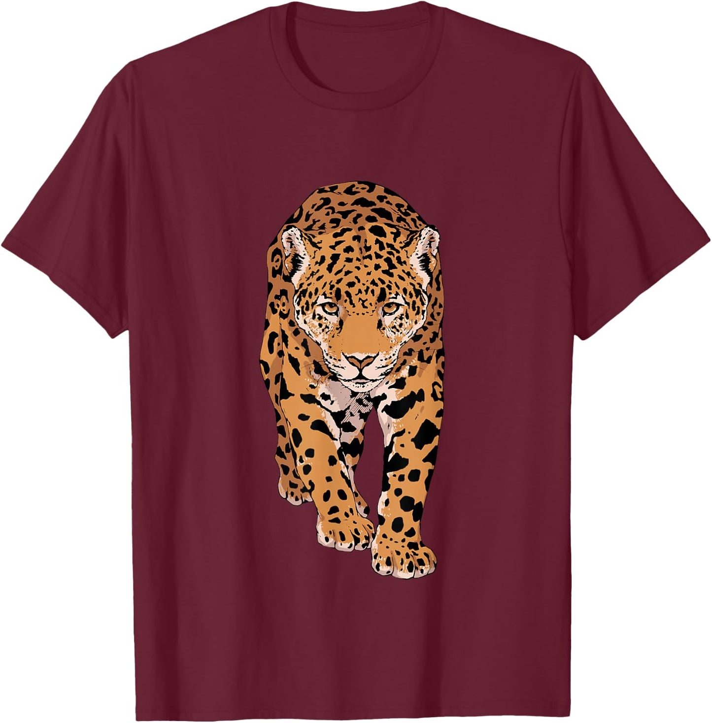 Leopard Animal Motif Children's Zoo Animals Leopard , black T-Shirt - T-Shirt | Maroon