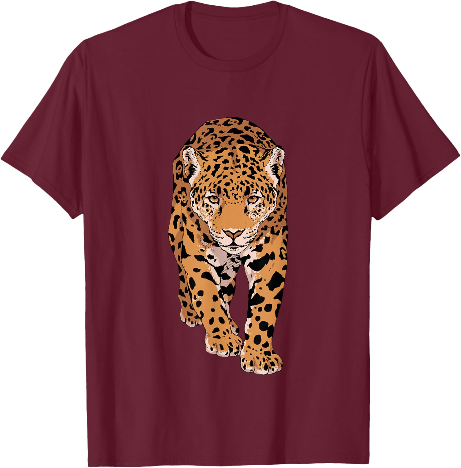 Leopard Animal Motif Children's Zoo Animals Leopard , black T-Shirt - T-Shirt | Maroon