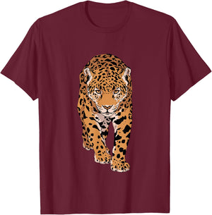 Leopard Animal Motif Children's Zoo Animals Leopard , black T-Shirt - T-Shirt | Maroon