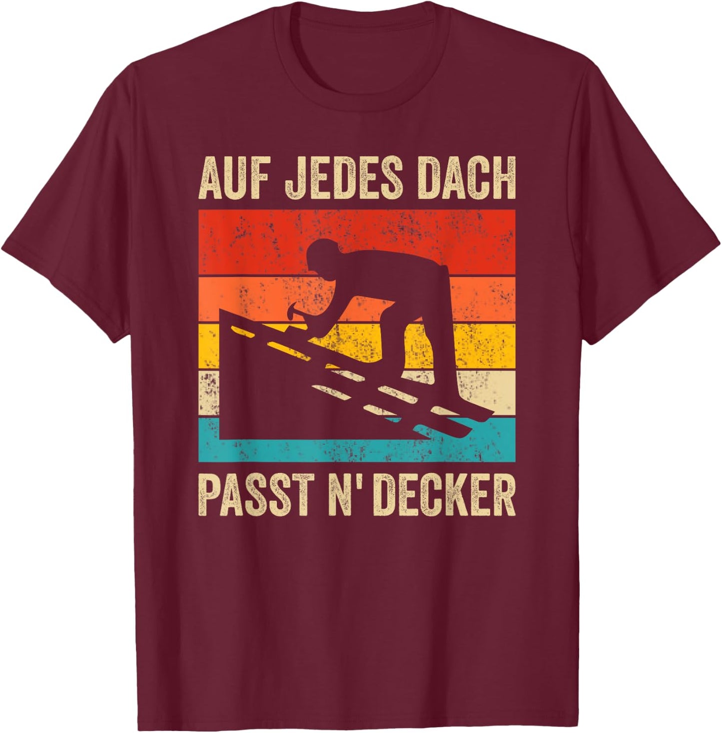 Lustiges Herren Dachdecker Retro Vintage T-Shirt - T-Shirt | Maroon