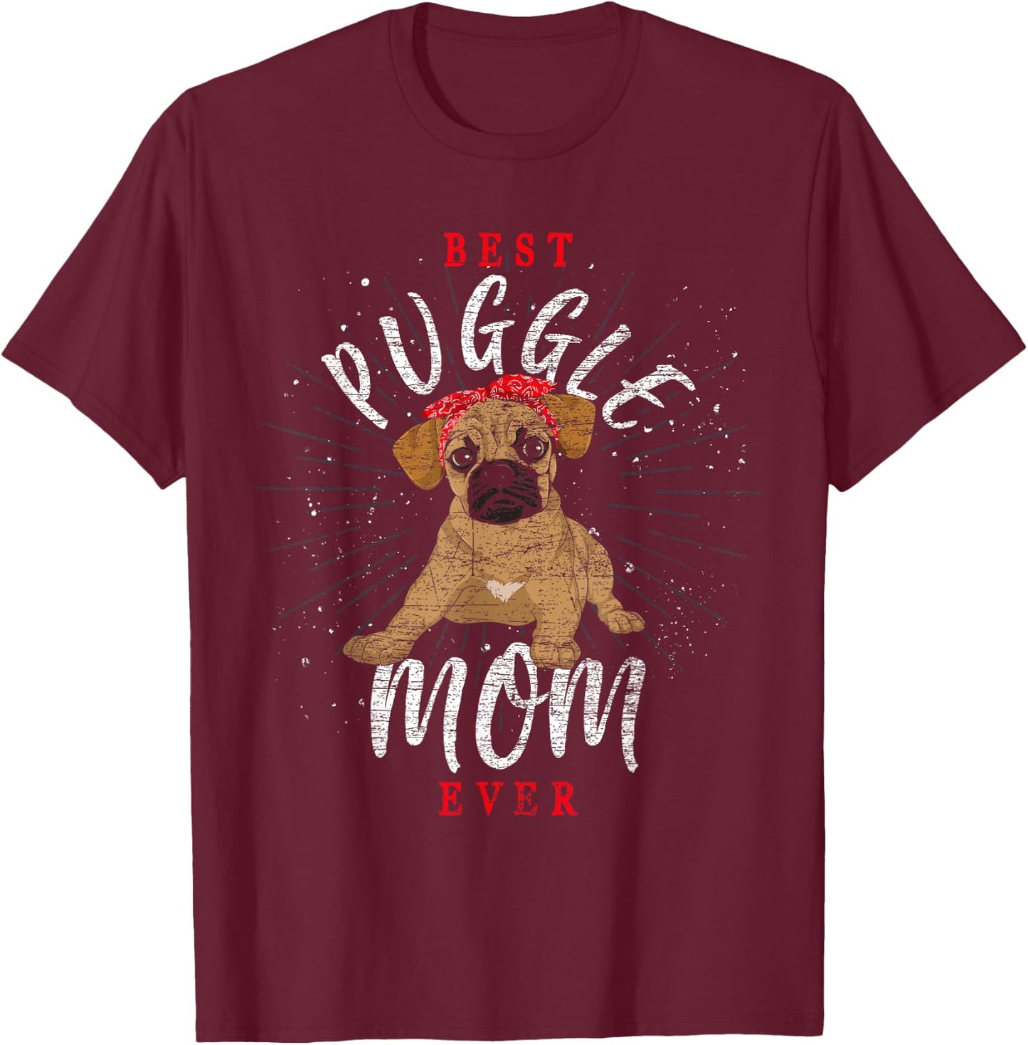 Cute Puggle Mom Mothers Day Dog Parent Dog Lover Puggle T-Shirt - T-Shirt | Maroon