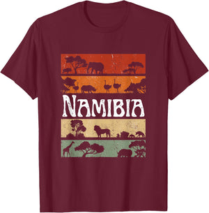 Retro Africa Namibia Safari Travel Namibia Tour T-Shirt - T-Shirt | Maroon
