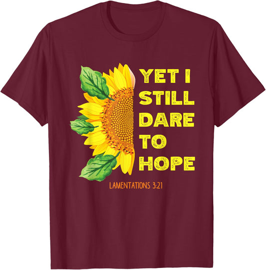Lamentations 3:21 Christian Bible Verse Religious T-Shirt - T-Shirt | Maroon