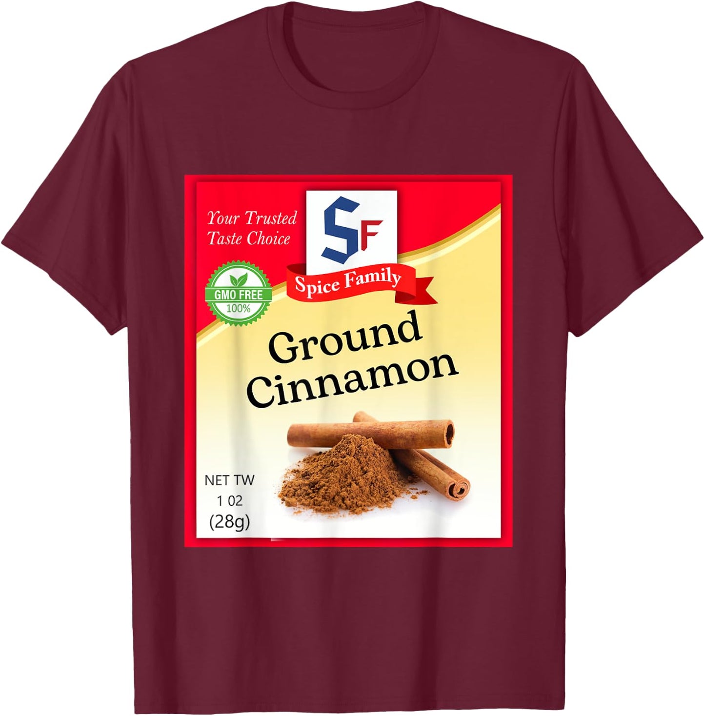 Ground Cinnamon Condiment Holiday Spice Group Costumes T-Shirt - T-Shirt | Maroon