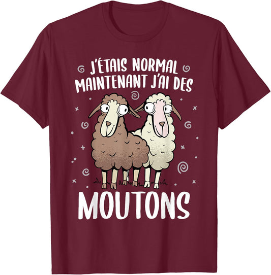 Mouton Men's Boy/Child Funny I Have Sheep , Black, S T-Shirt - T-Shirt | Maroon
