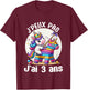 Child Je Peux Pas J'ai 3 Years Birthday Unicorn Girl Pinata , Blue, 2 T-Shirt - T-Shirt | Maroon