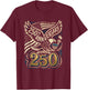 Patriotic Vintage 250th Anniversary USA 250 Year 4th of July T-Shirt - T-Shirt | Maroon