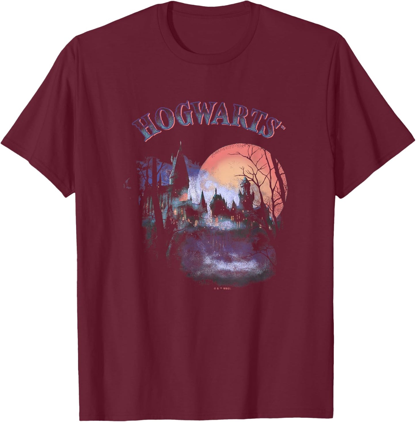 Harry Potter Halloween Themed Hogwarts Vintage Portrait T-Shirt - T-Shirt | Maroon