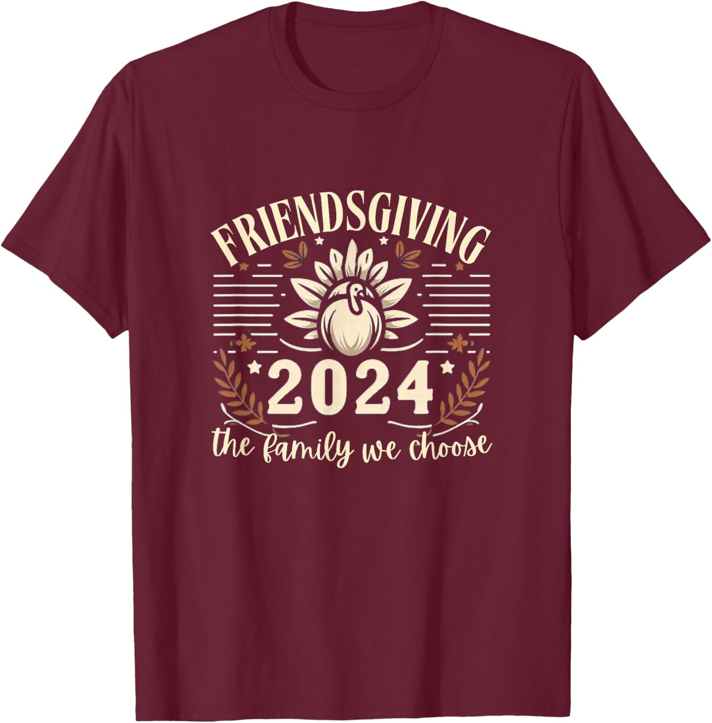 Friendsgiving Shirt Women Turkey Men Friendsgiving 2024 T-Shirt - T-Shirt | Maroon