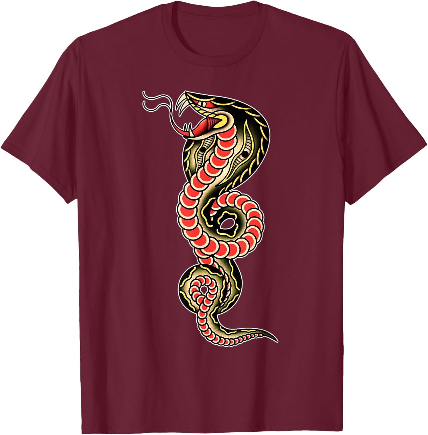 Cobra Snake x King Cobra Snake Serpent T-Shirt - T-Shirt | Maroon