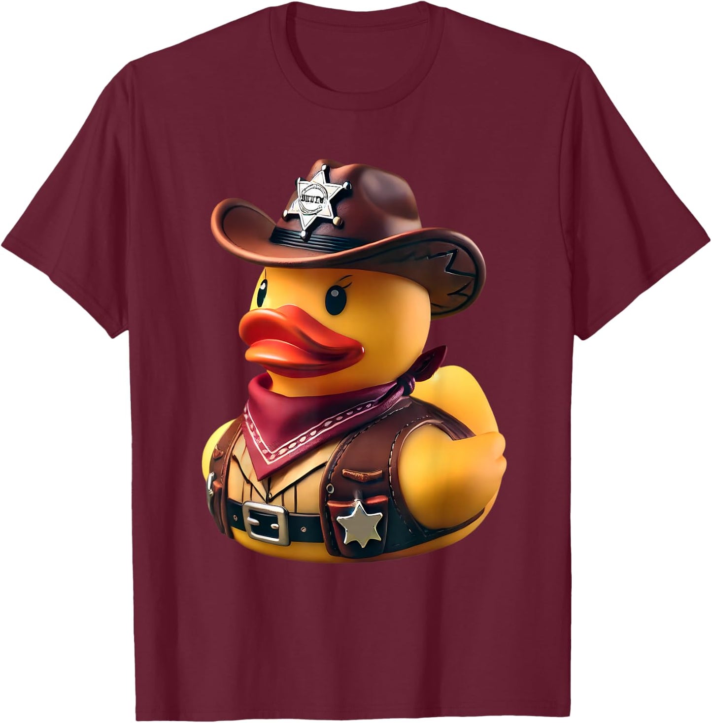 Rubber Duck Cowboy Ducky Duckie Men Women Kids T-Shirt - T-Shirt | Maroon