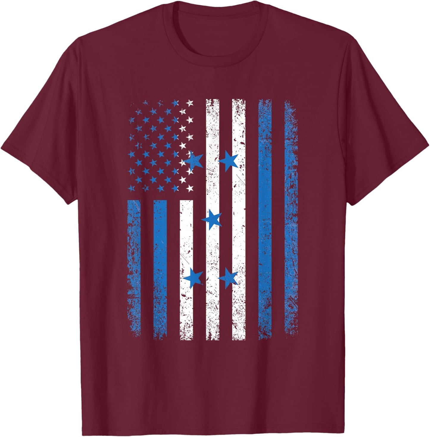 Honduras USA Flag 4th of July Patriot American Honduran Flag T-Shirt - T-Shirt | Maroon