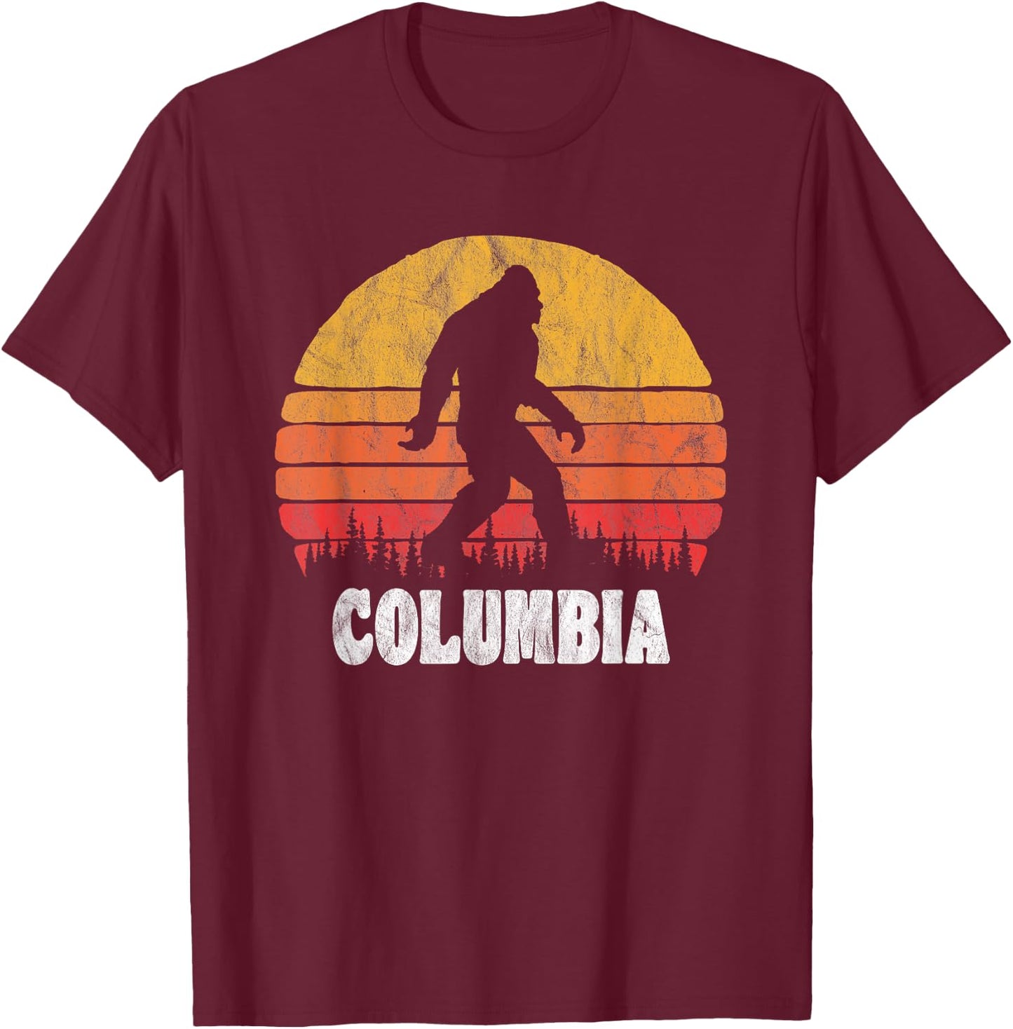 Columbia Vintage Eighties Bigoot Retro Sunset T-Shirt - T-Shirt | Maroon