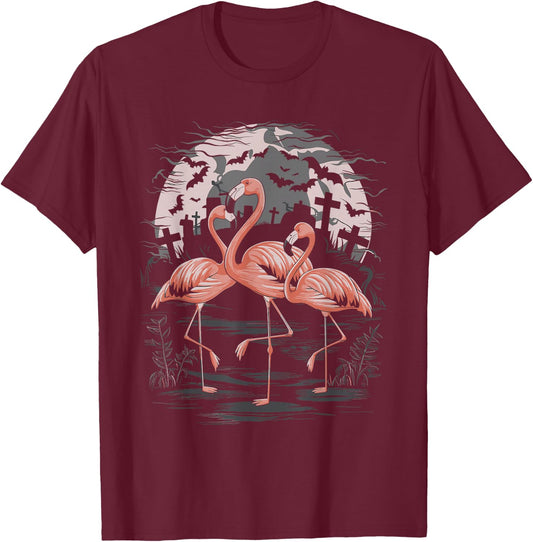 Flamingo Halloween T-Shirt - T-Shirt | Maroon