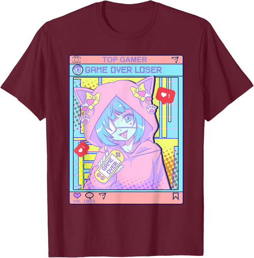 Kawaii Pastel Goth Girl Anime Gamer Game Over Loser