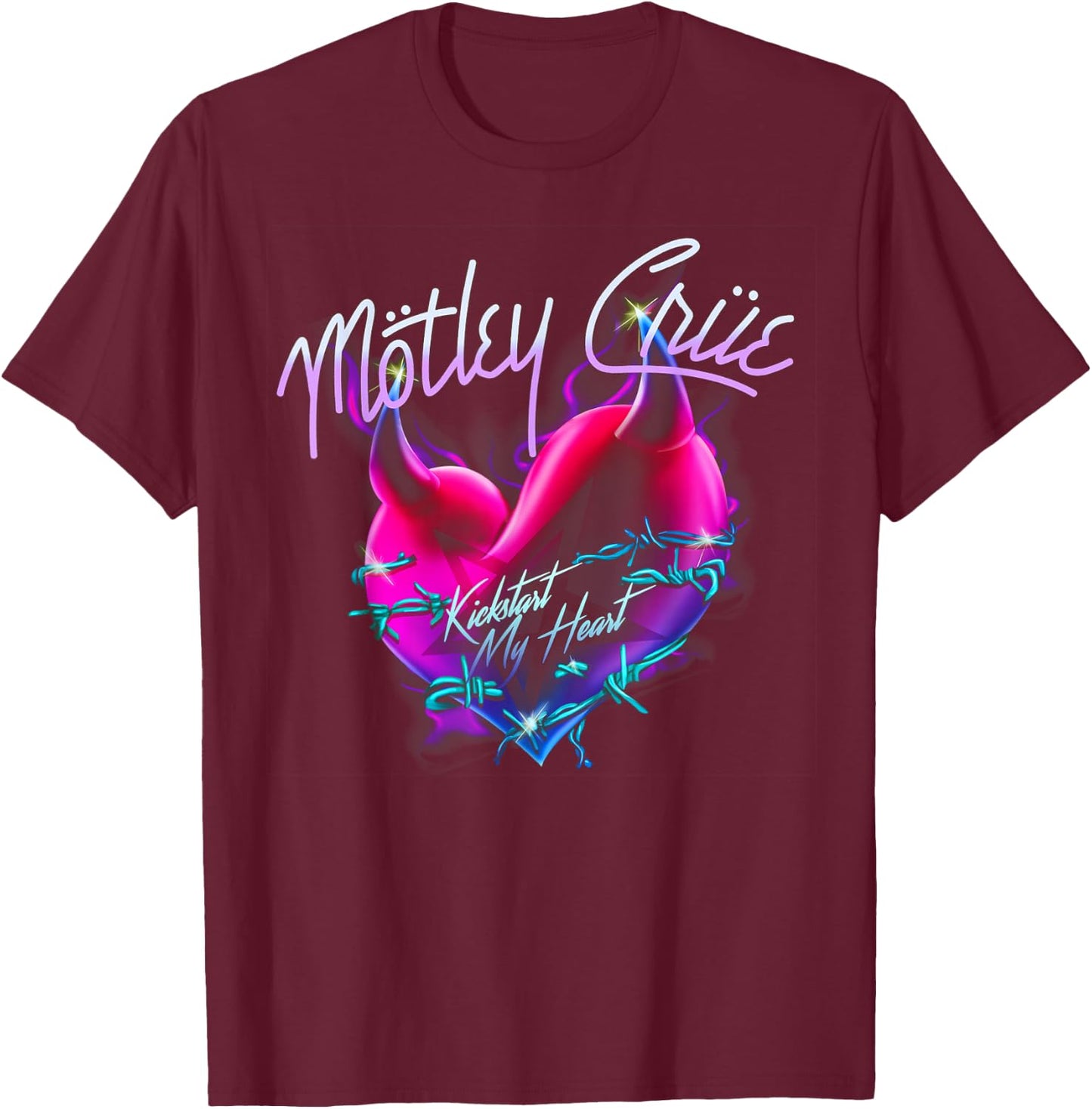 Mötley Crüe Kickstart My Heart , black T-Shirt - T-Shirt | Maroon