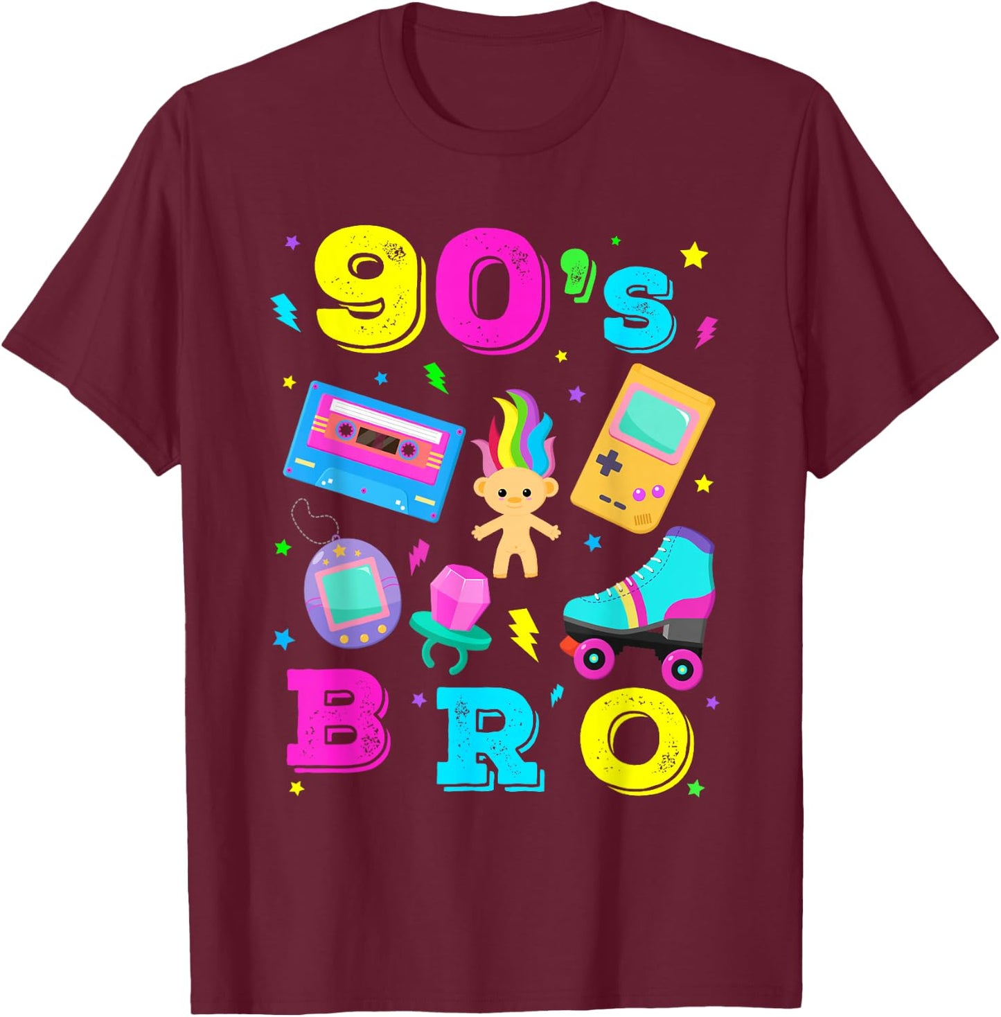 90er Jahre Vibe 1990er Jahre Mode 90er Jahre Thema Outfit 90er Jahre Mottoparty T-Shirt - T-Shirt | Maroon