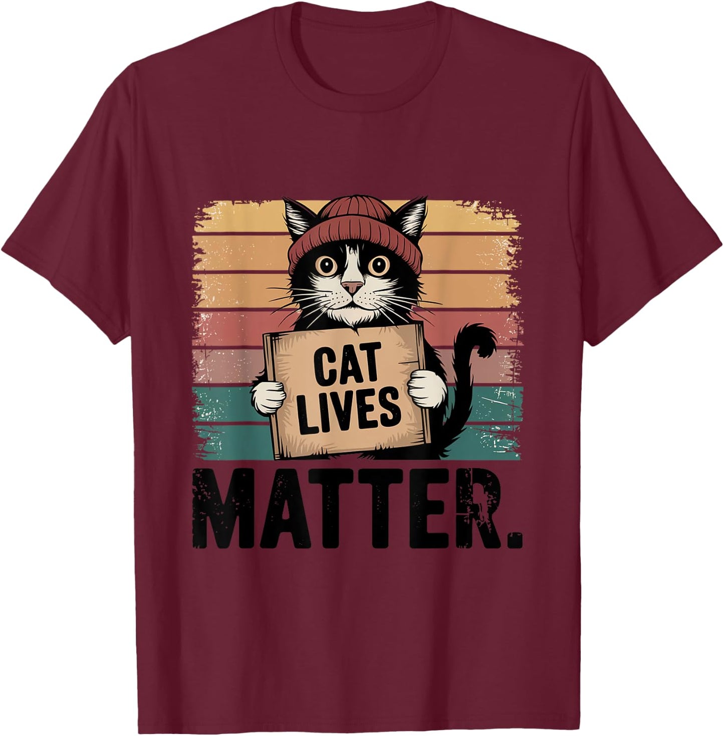 Donald Trump 2024 Cats Lives Matter Please Don't Eat My Cat Men Women T-Shirt - T-Shirt | Maroon