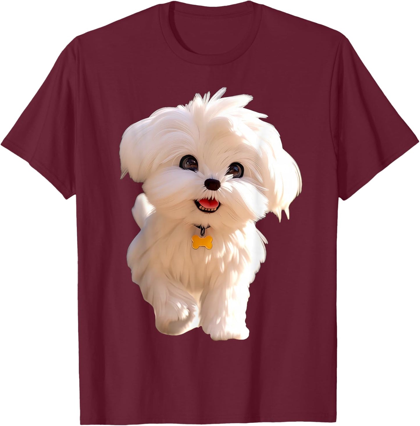 Malteser Kleiner Maltese Hund Hunde Liebe Süßer Malteser T-Shirt - T-Shirt | Maroon