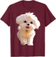 Bichon Maltese Small Dog Bichon Maltese Love Cute , Black, S T-Shirt - T-Shirt | Maroon
