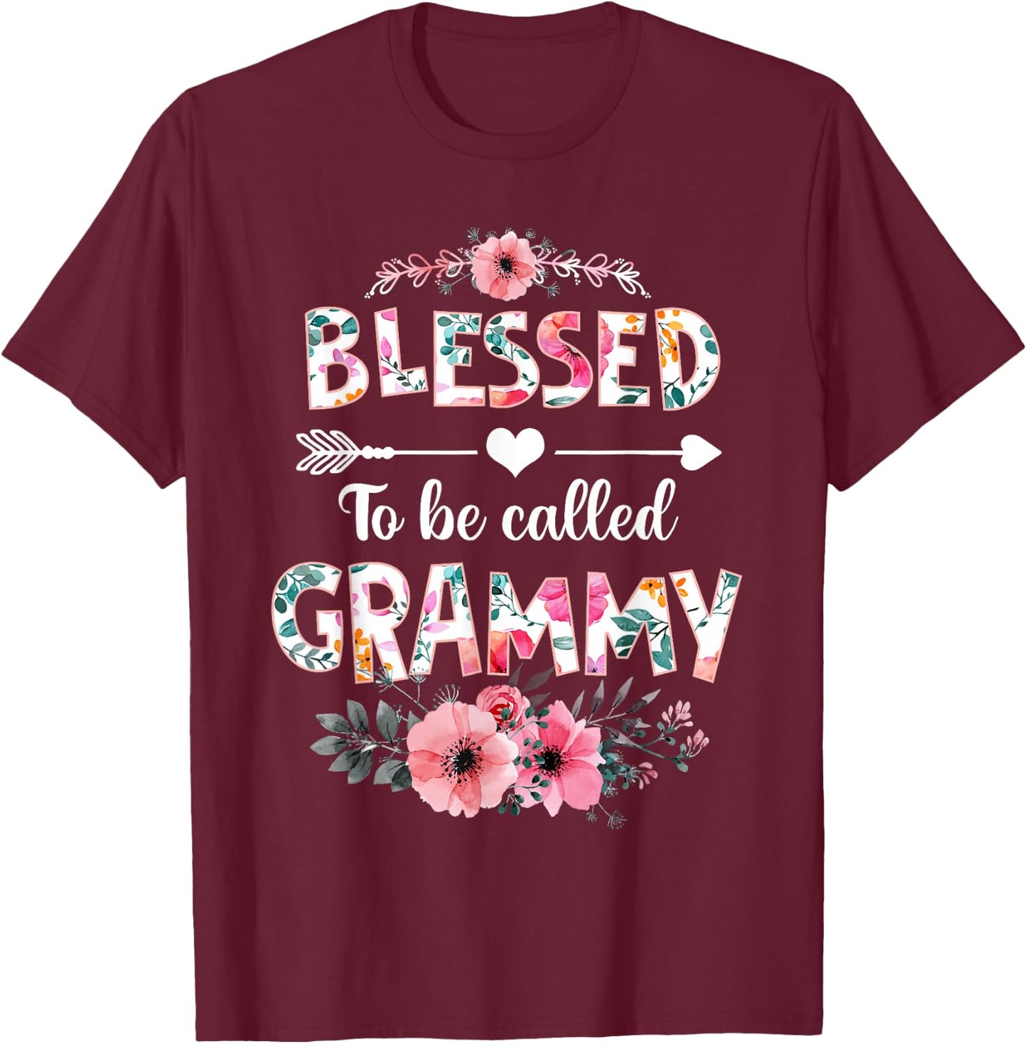 Blessed to be called Grammy Shirt Funny Grammy Mother's Day T-Shirt - T-Shirt | Maroon