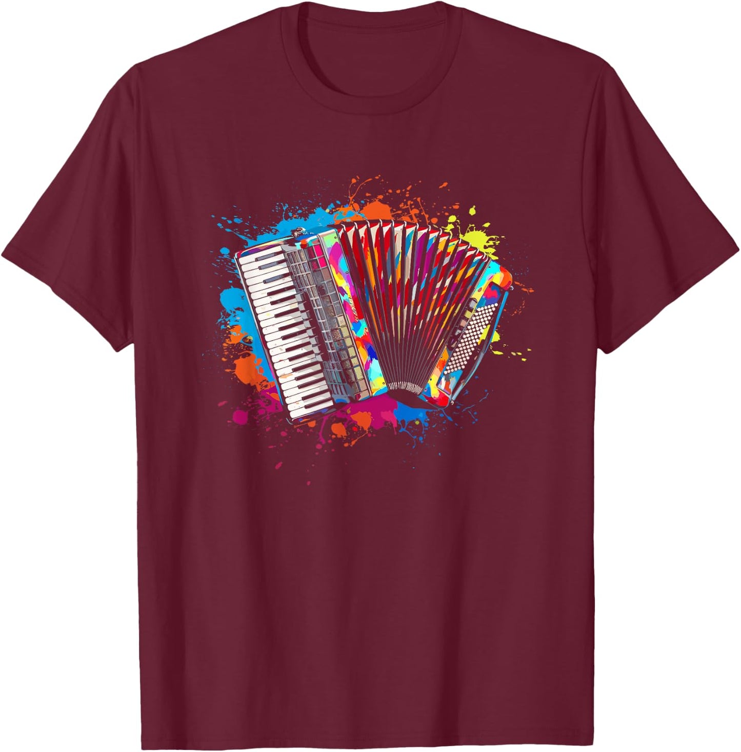 Accordéon Instrument Folklorique - Musique Accordéon T-Shirt - T-Shirt | Maroon