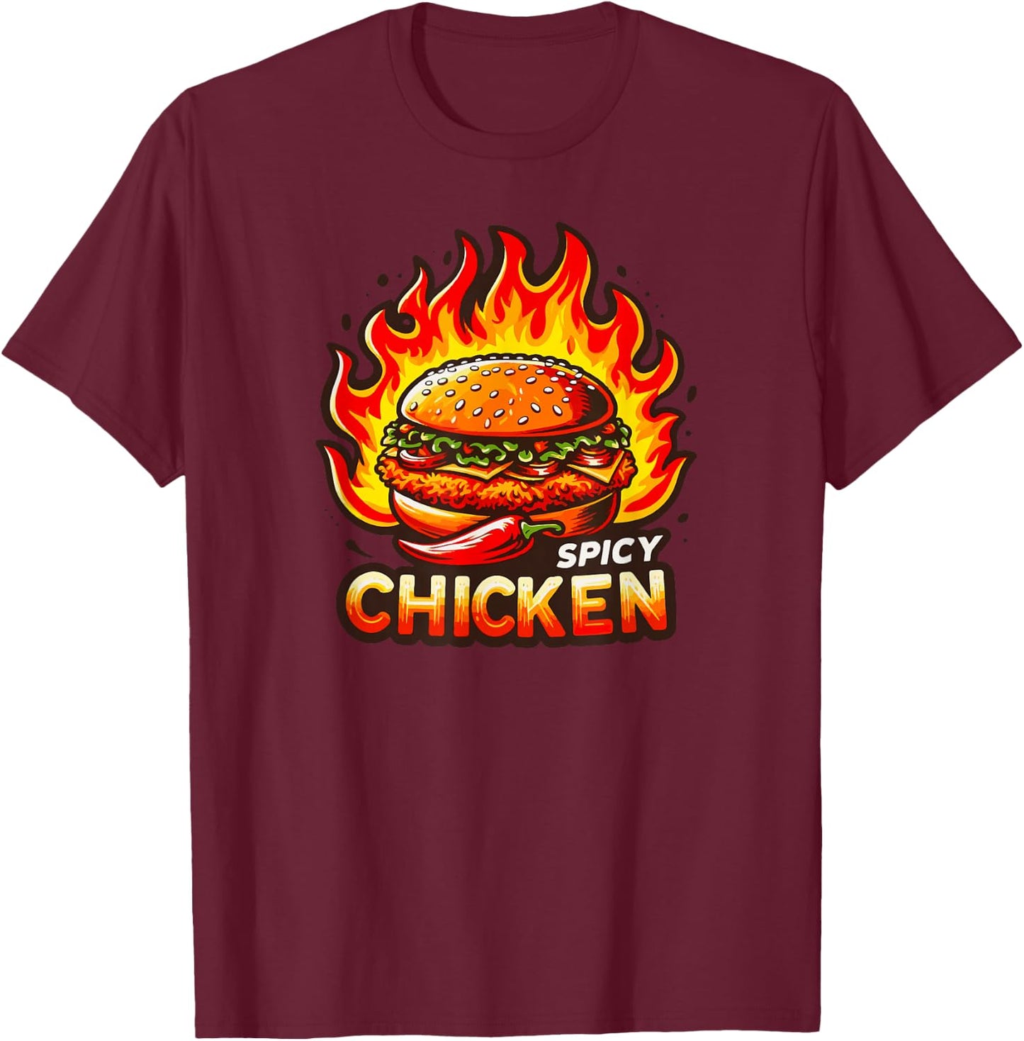 Spicy Chicken T-Shirt - T-Shirt | Maroon