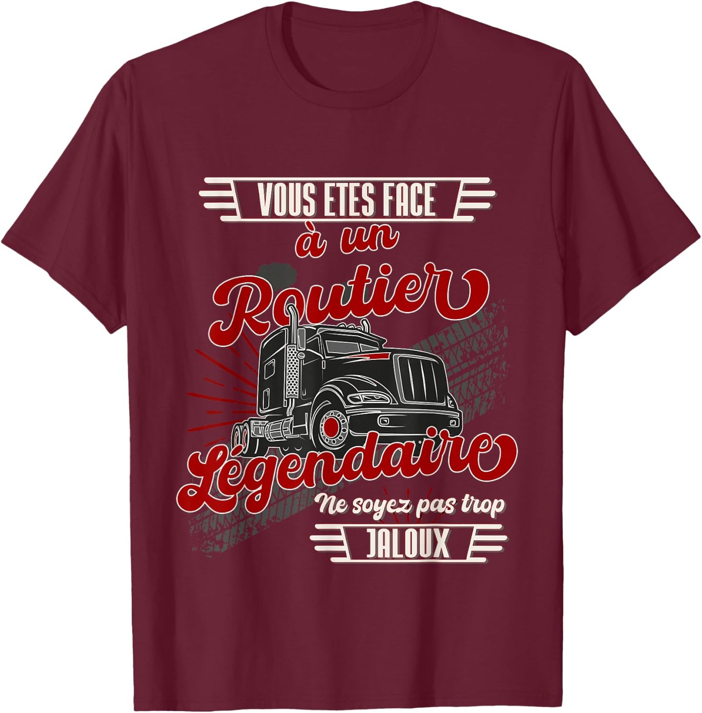 Road Humour Truck Driver Heavy Duty Vintage , Black T-Shirt - T-Shirt | Maroon
