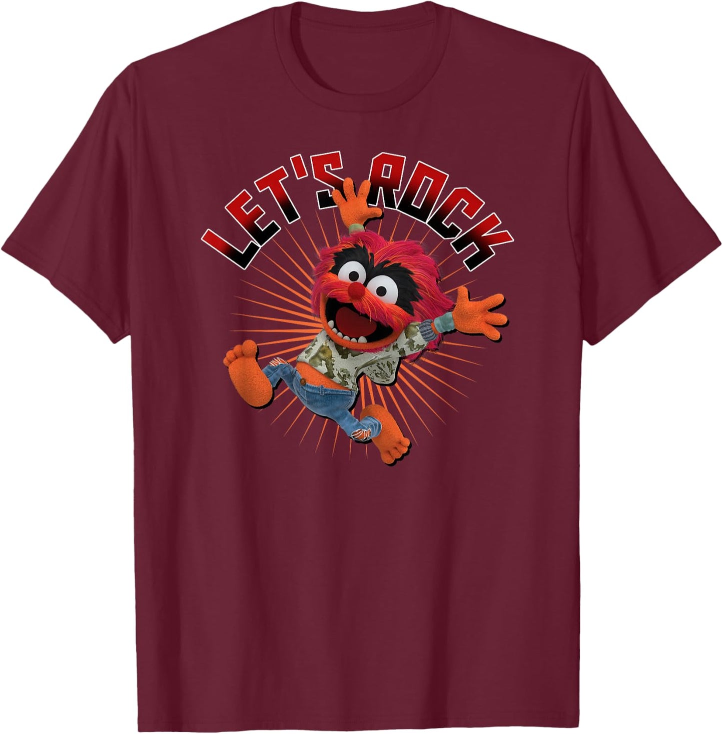 Disney - Let's Rock Muppet Babies Animal T-Shirt - T-Shirt | Maroon