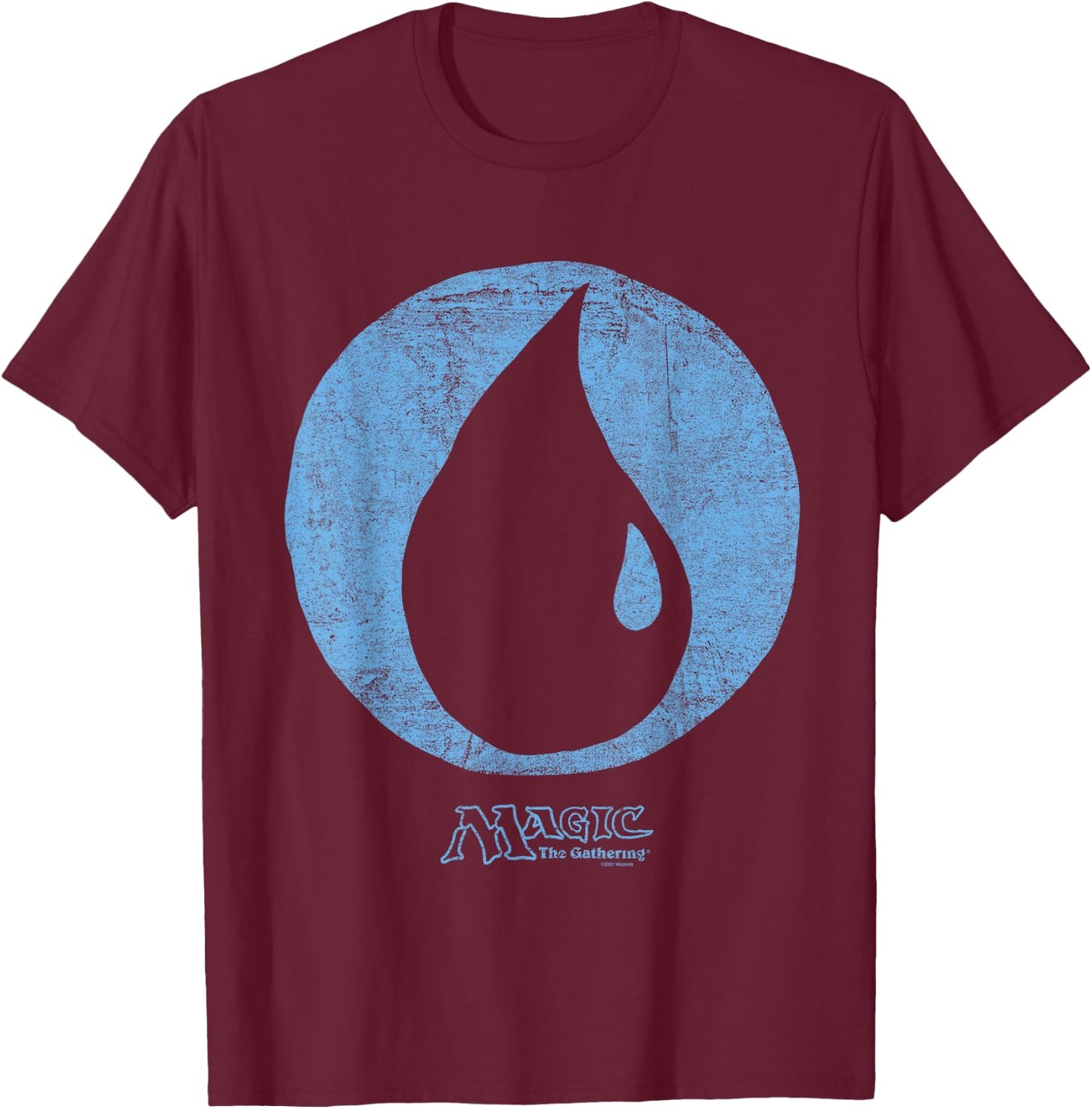 Magic: The Gathering Blue Mana , black, s T-Shirt - T-Shirt | Maroon