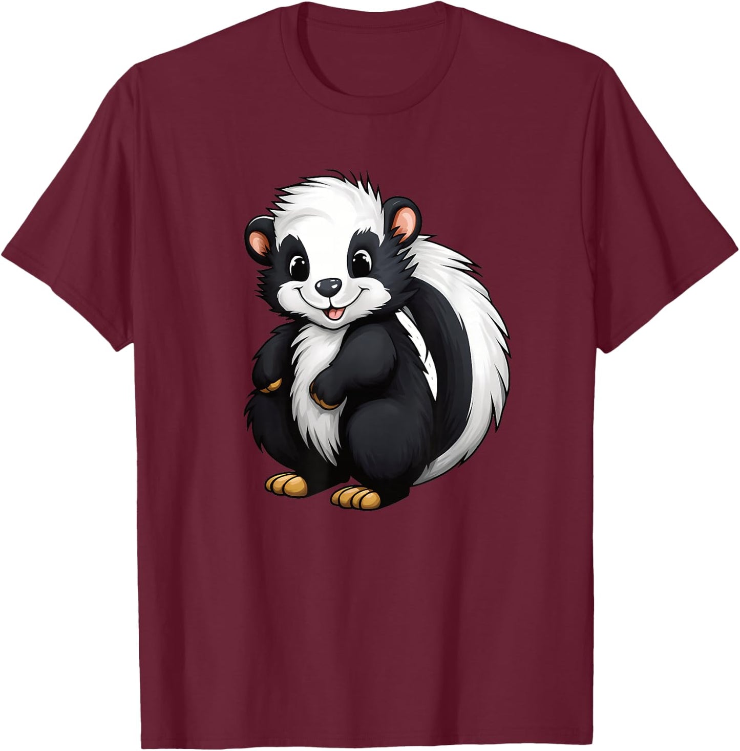 Cute Skunk for Kids Skunk , black T-Shirt - T-Shirt | Maroon