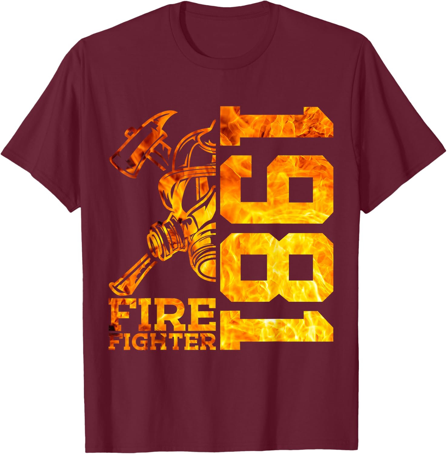 Fire Fighter 1981 45 Jahre Feuerwehr 45. Geburtstag T-Shirt - T-Shirt | Maroon