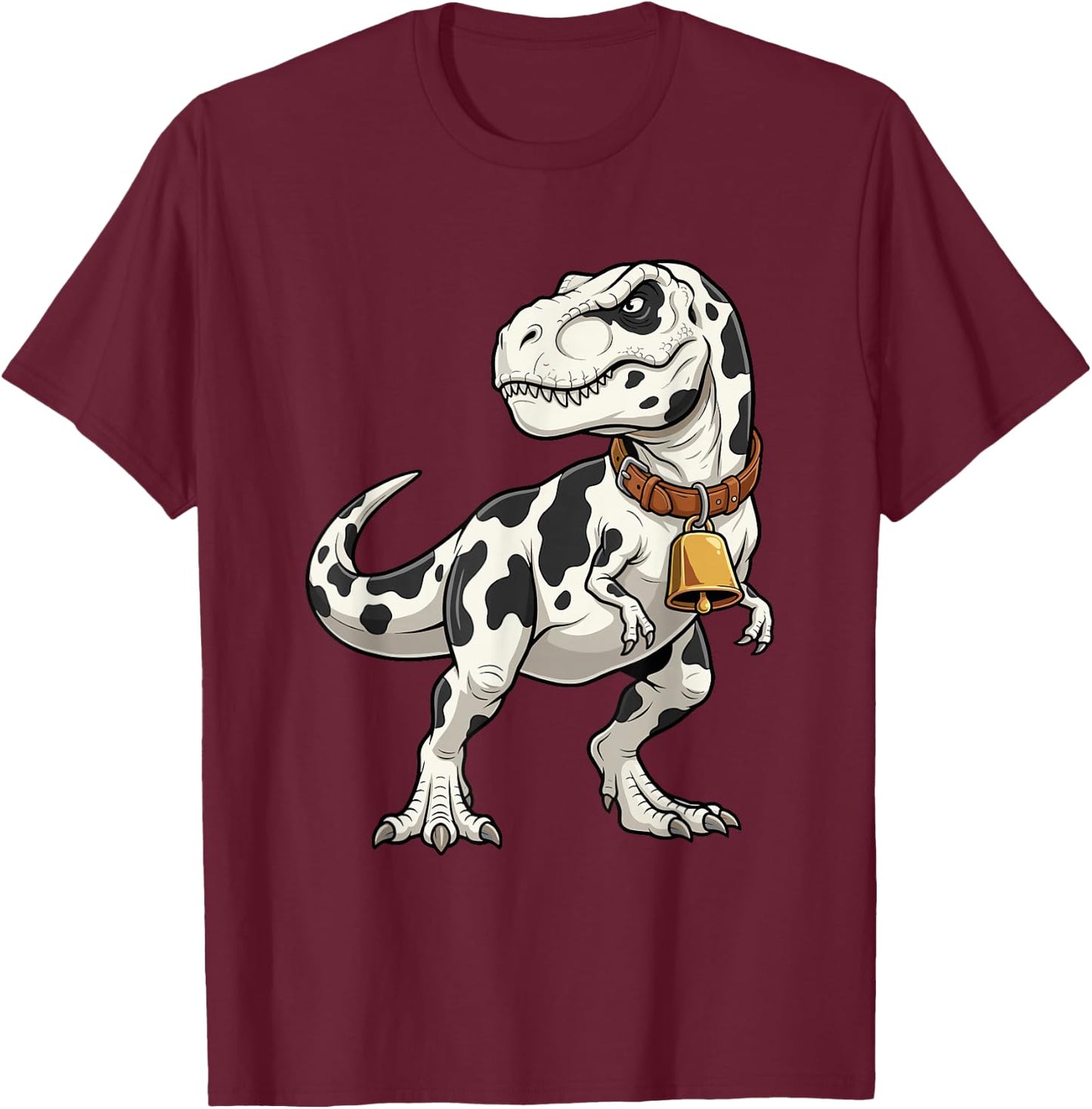 Funny Cow TRex Dinosaur Ironic Meme Cowbell Mashup T-Shirt - T-Shirt | Maroon