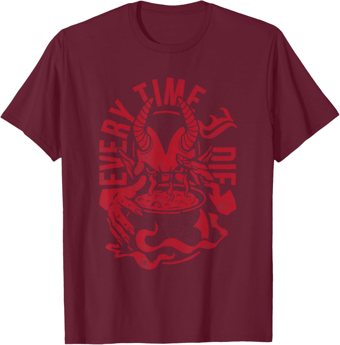 Every Time I Die Black -Adults Modern Letter Print - Small - Hocus Pocus - Official Merchandise T-Shirt - T-Shirt | Maroon
