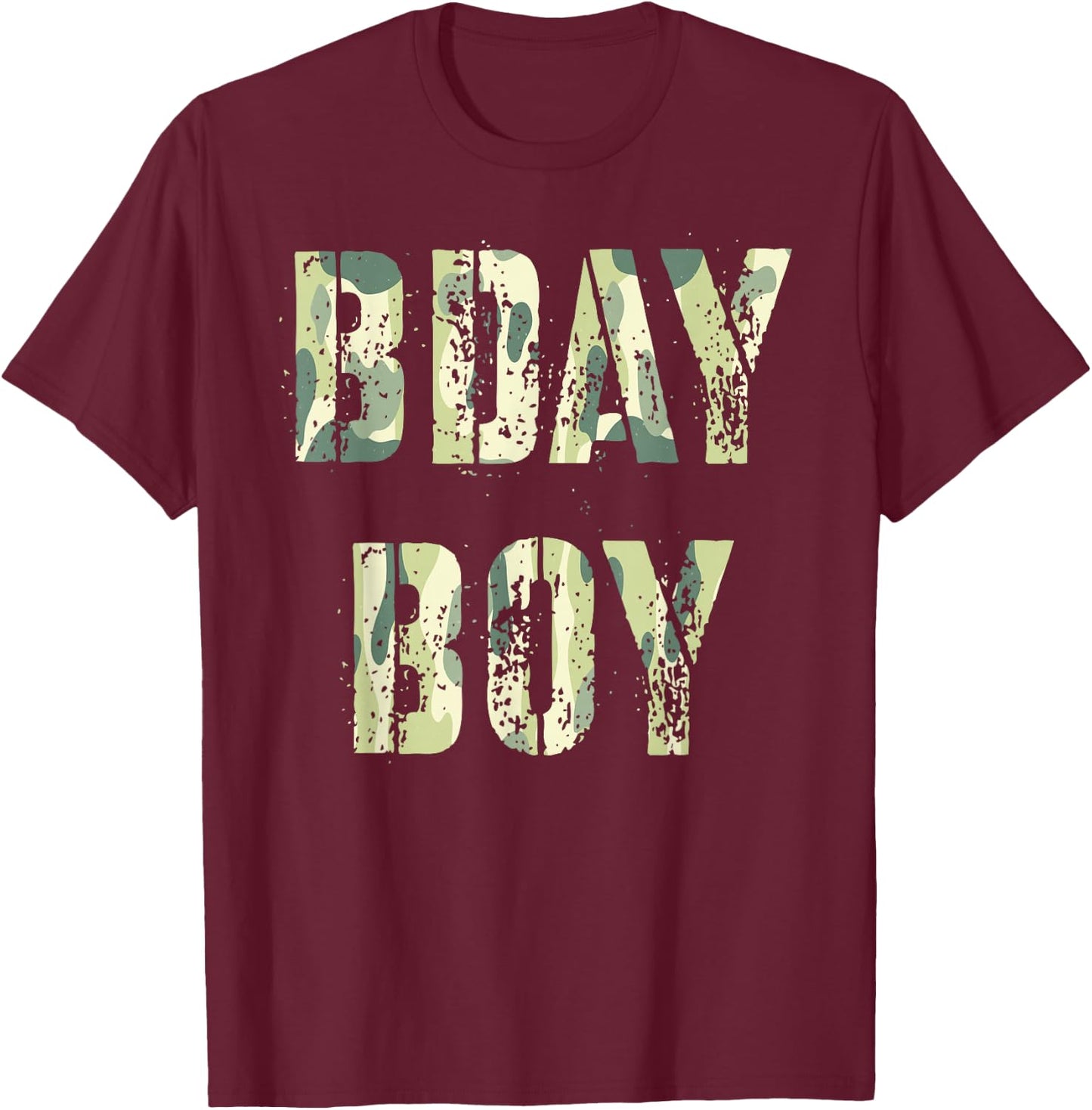 Camouflage Theme Bday Boy Military Little Officer Birthday T-Shirt - T-Shirt | Maroon