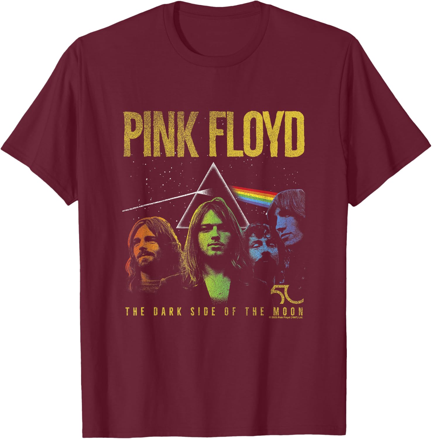 Pink Floyd Band Prism T-Shirt - T-Shirt | Maroon
